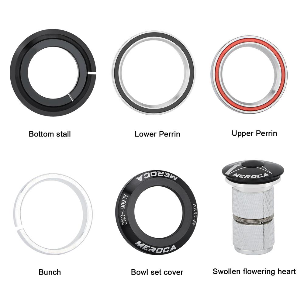 Bicycle 42-52mm Carbon Frame Headset Double Bearings Structure Aluminum Alloy Cycling Accessory Bike Headset with Expand Nut