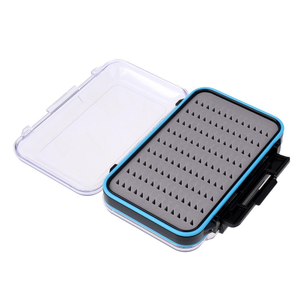ABS Plastic High-capacity Two-sided Waterproof Fly Box Slit Foam/Easy Grip Foam Multi-function Fly Fishing Box