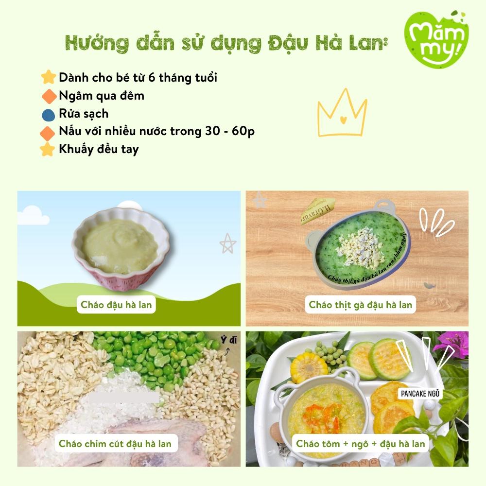 Đậu Hà Lan Hữu Cơ Mămmy Loại 1 - Dẻo sánh mịn cho bé ăn dặm hũ 130g