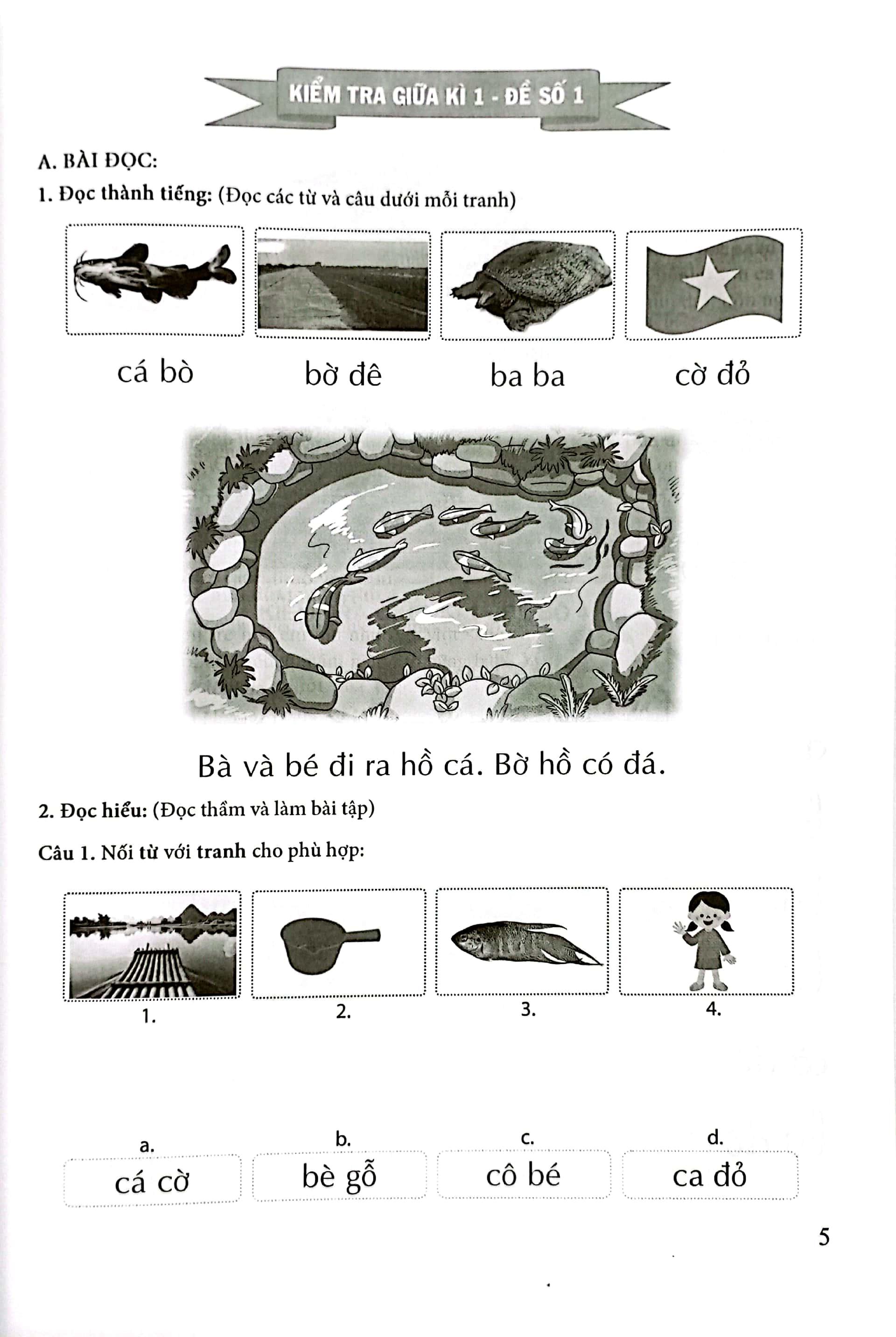 Bộ Đề Kiểm Tra Môn Tiếng Việt Lớp 1