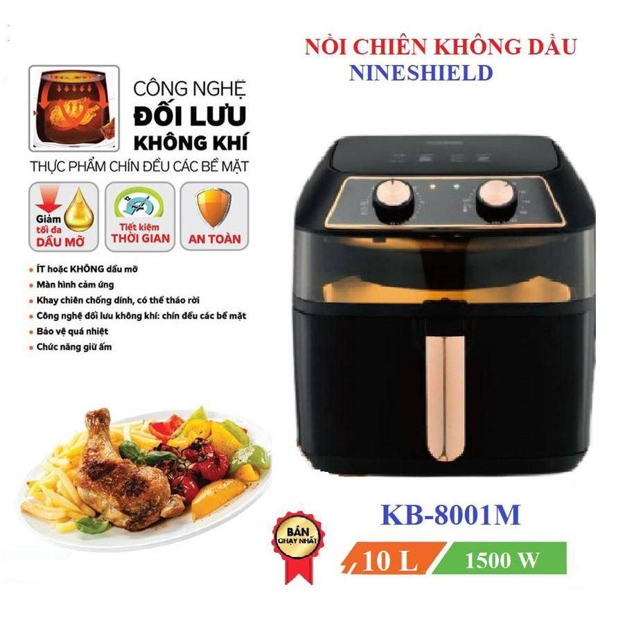 Nồi Chiên Không Dầu NINE SHIELD KB-8001M - Dung Tích Lớn 10 Lít - Chế Độ Đảo Tự Động