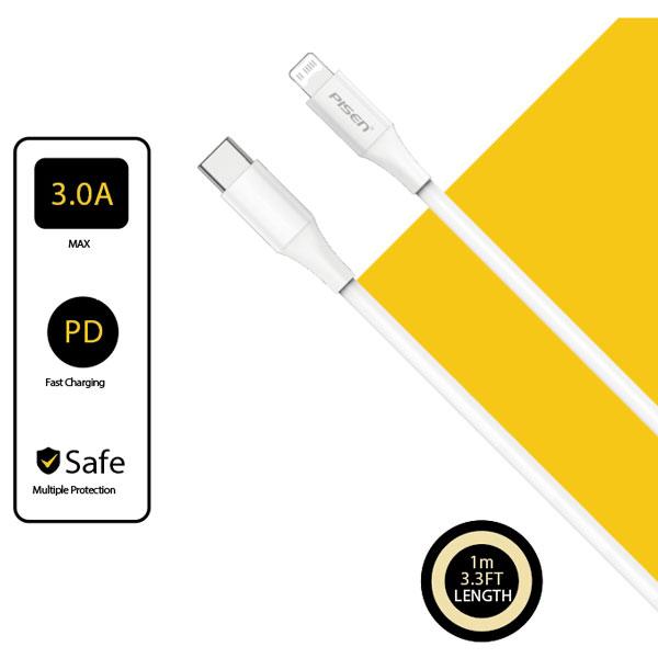 Cáp Sạc Mr White Lightning USB-C 1 m - Pisen CL-PD-1000