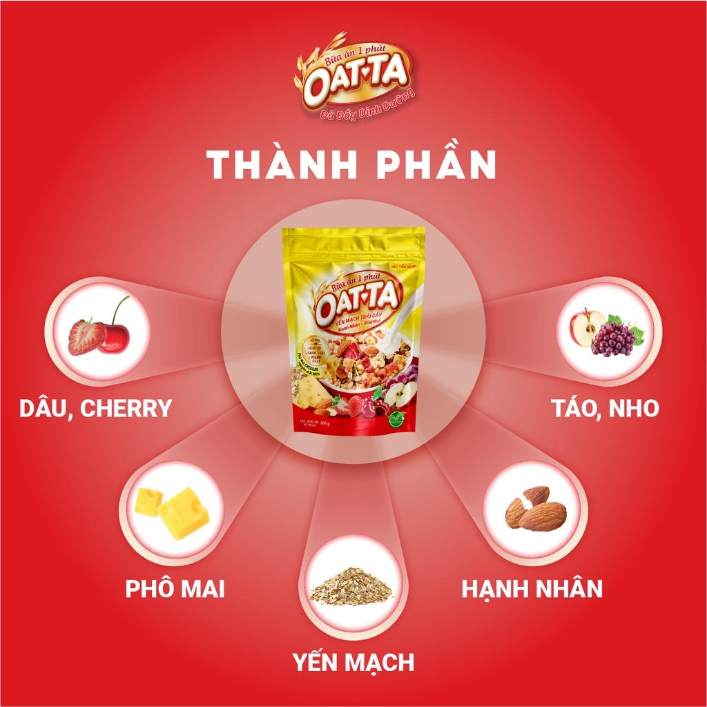 Combo 2 Yến Mạch Trái Cây Hạnh Nhân OATTA Thơm Béo Đậm Chất Vị Phô Mai Có Thể Ăn Liền Túi 300g