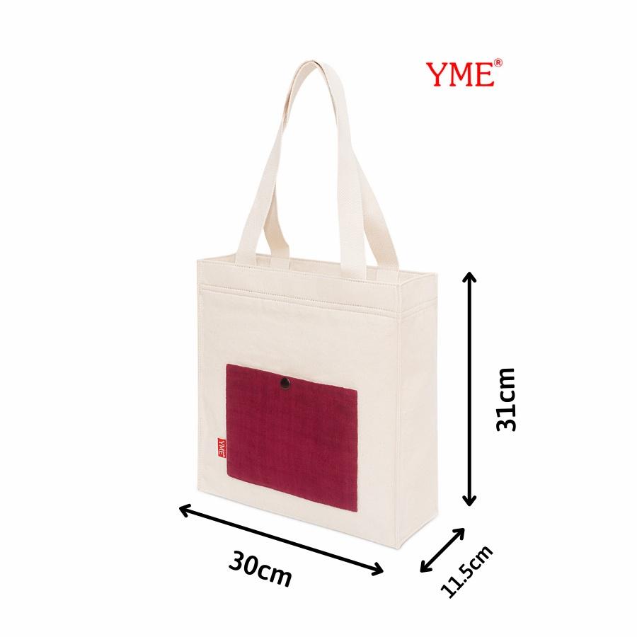 Túi tote vải canvas cao cấp có khóa miệng dành cho cả nam và nữ đi học đi làm đi chơi rất tiện dụng