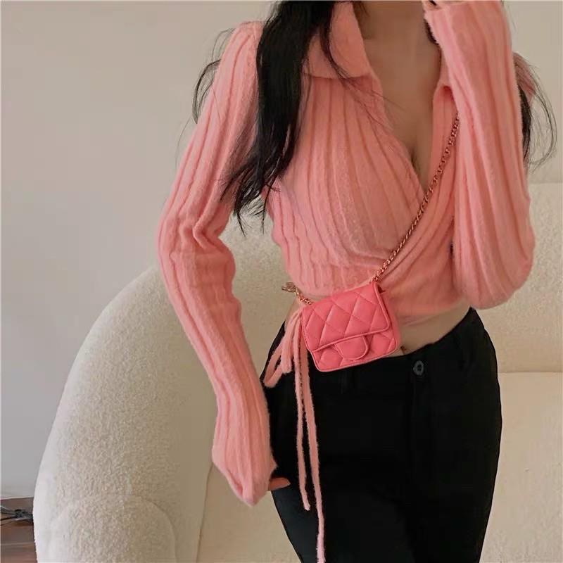 ÁO CROPTOP DÂY ĐAN ĐẮP CHÉO CỔ BẺ XINH XẮN
