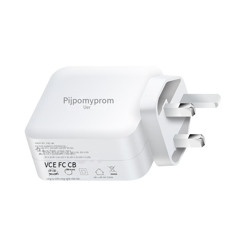 Kiểu dáng mới nhất GaN gallium nitride PD100W Đầu sạc cổng C+C kép C tiêu chuẩn Anh Bộ sạc nhanh đa giao thức PPS được chứng nhận UKCA