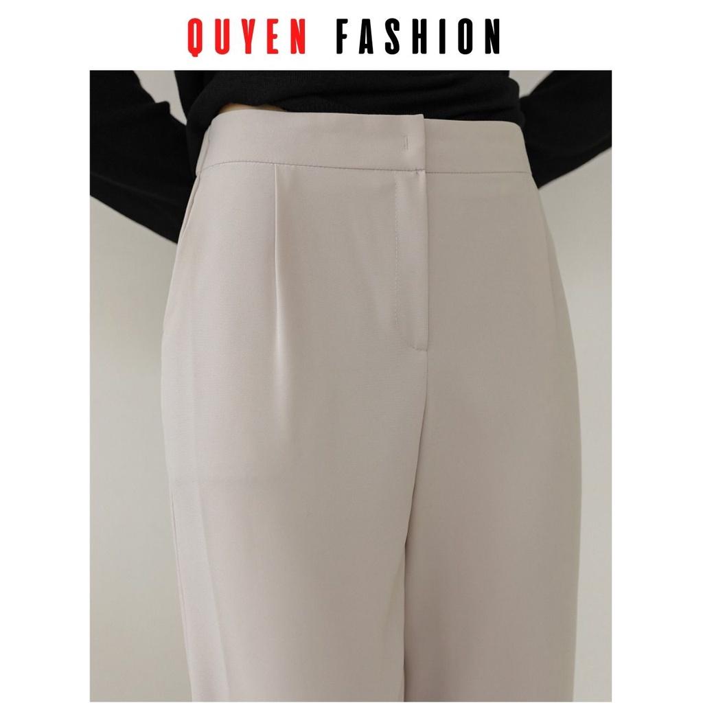 Quần Âu Công Sở Nữ Thời Trang Quyên Fashion, Dáng Côn Đứng Xếp Li Gấu QQM127