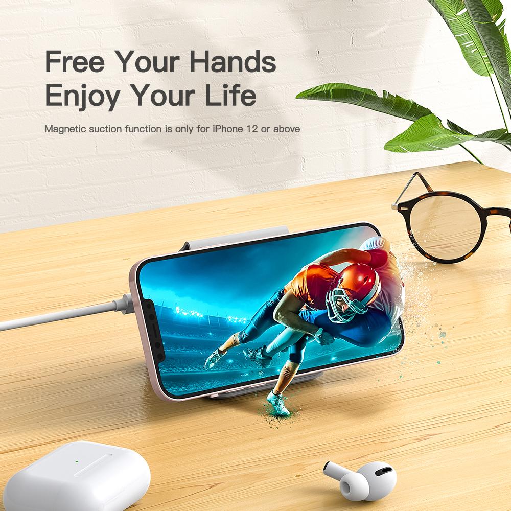 Essager 3 trong 1 từ tính 15W QI Bộ sạc không dây có thể gập lại cho iPhone 14 13 12 /AirPod /iWatch 7 6 sạc nhanh