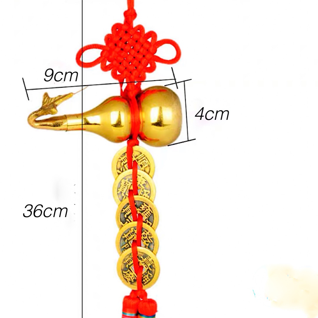 DÂY TREO HỒ LÔ 9cm VÀ 5 ĐỒNG XU NGŨ ĐẾ THU HÚT TÀI LỘC , HOÁ SÁT