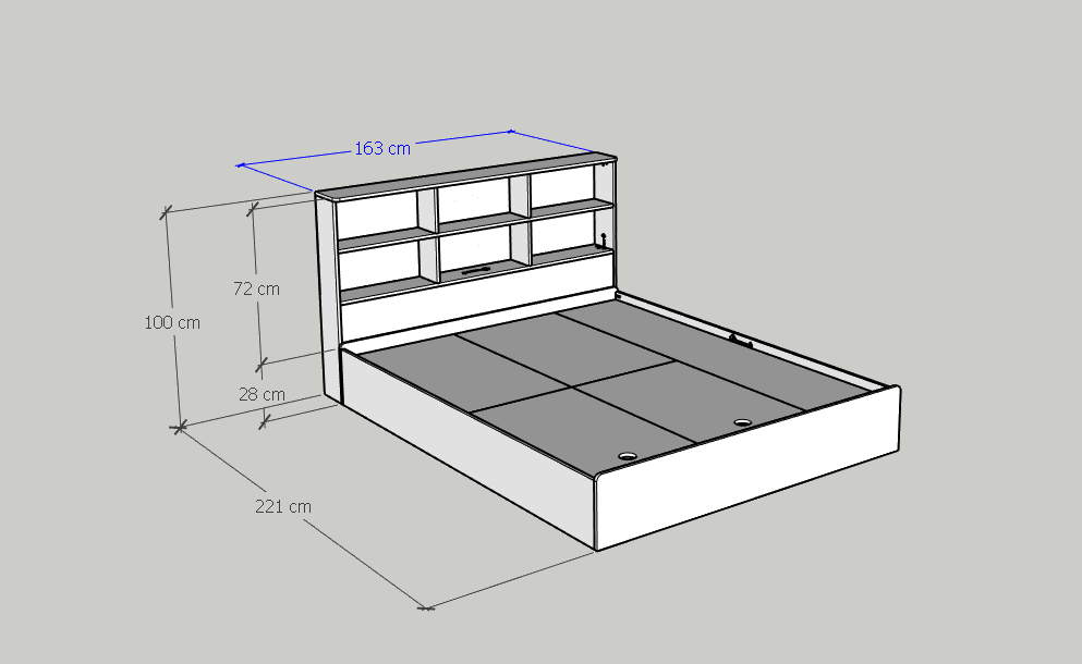 [Happy Home Furniture]  BONY, Giường ngủ 3 ngăn kéo - kệ đầu giường, GNG_021, GNG_022, GNG_023, GNG_024