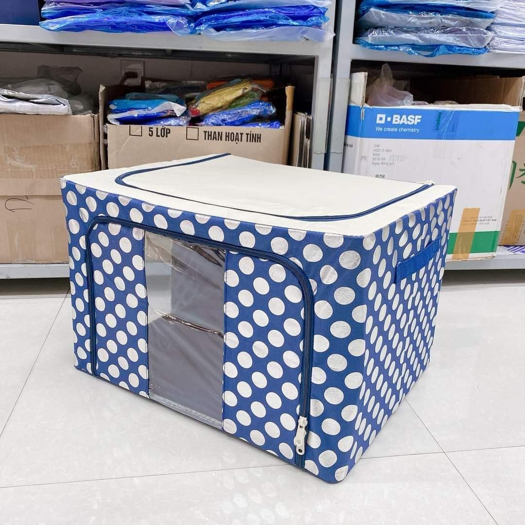 Bộ 2 Túi Đựng Chăn Màn - Túi Quần Áo Khung Sắt Gấp Gọn 2 hàng đẹp loại 1