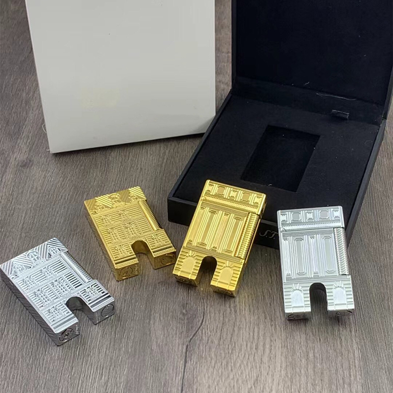 Vỏ Hột Quẹt Bật Lửa Gas Đá DP2107 Họa Tiết Hình Chiếc Cổng Độc Đáo - Màu Vàng/Bạc