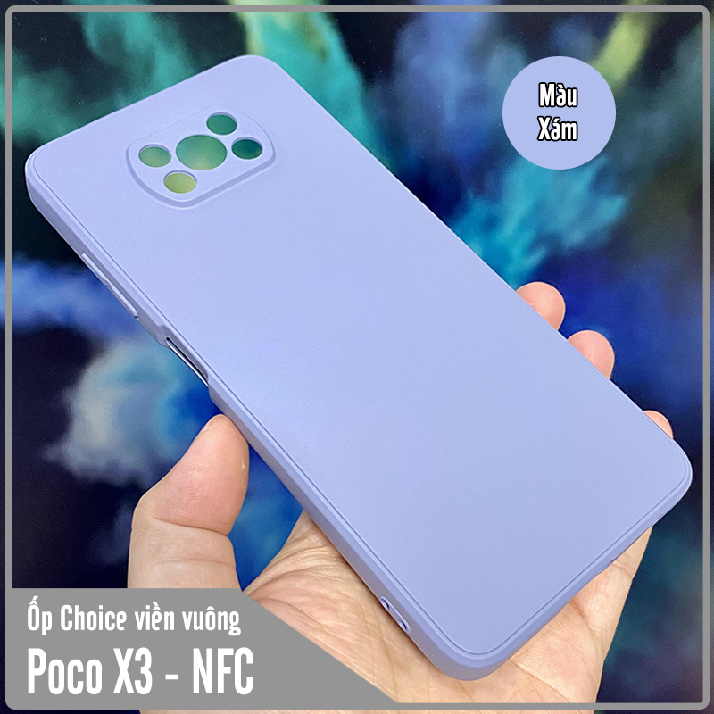 Ốp lưng cho Xiaomi Poco X3 NFC Choice viền vuông dẻo lót nhung che camera