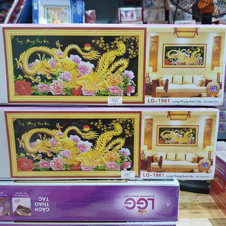 Tranh đá long phụng sum vầy LG1961 - kích thước: 160 * 75cm.