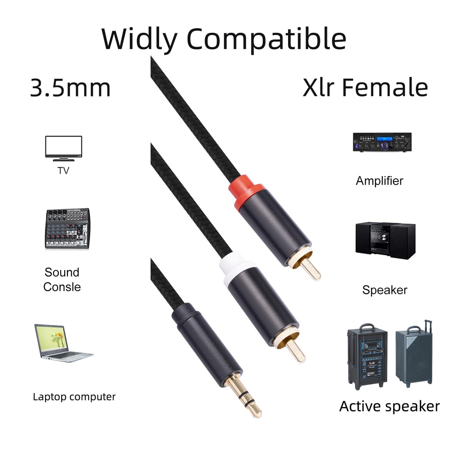 Y splitter rca phono adapter aux cables 1.8M
