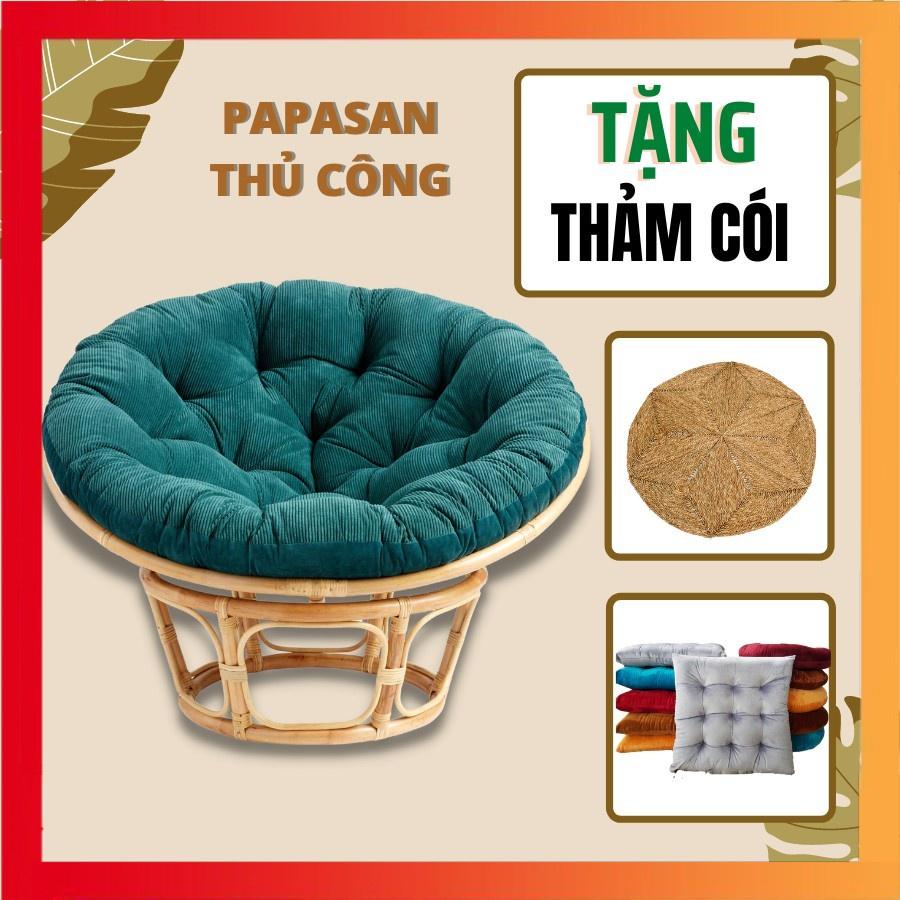 Ghế mây PAPASAN 1 mét 2 thư giãn đọc sách HOME MÂY chất liệu mây 100%