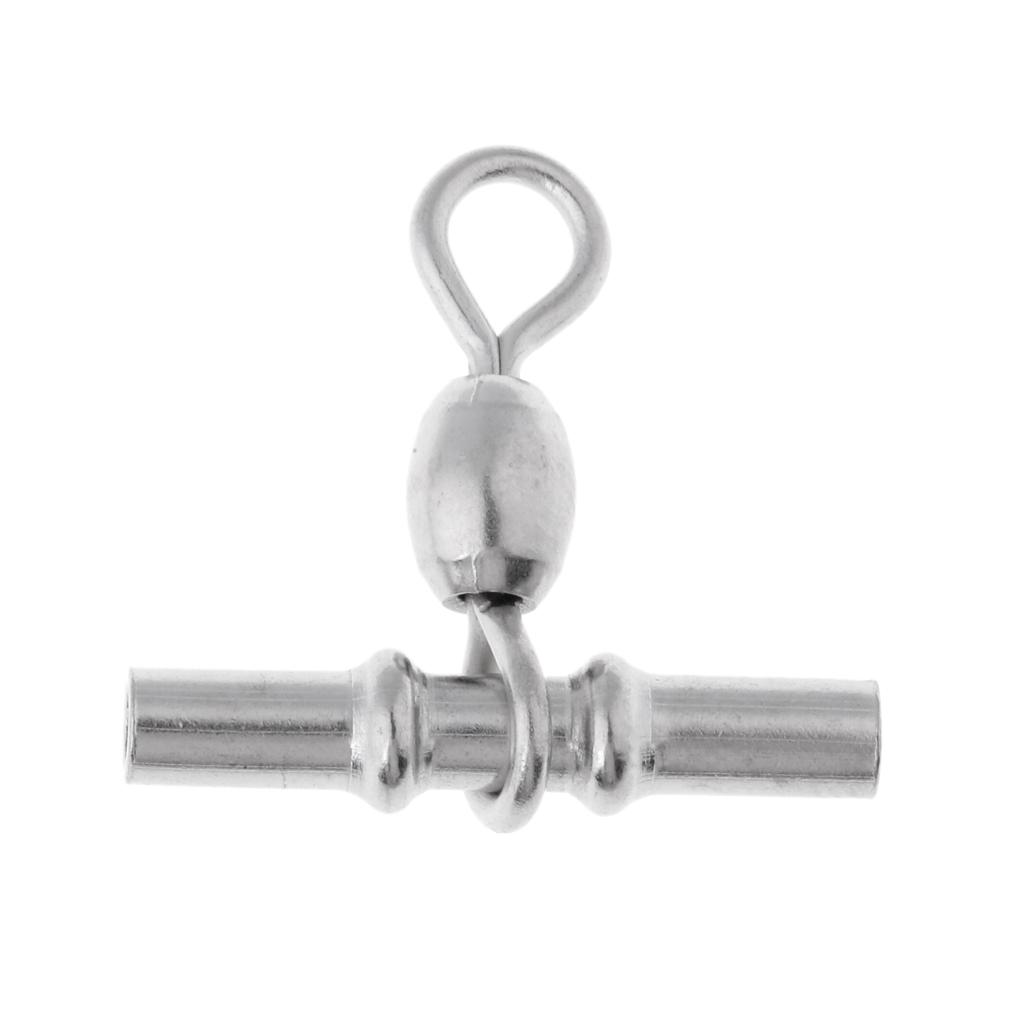 10pcs Fishing Crimp Swivel Cross-line Crane Swivel Tackle Connector