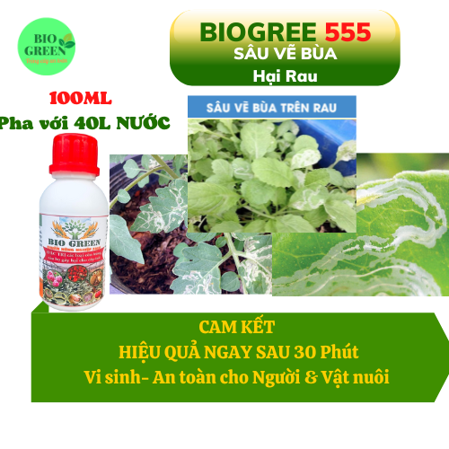 Chế phẩm sinh học trừ sâu bệnh BIO GREEN 100ml, thuốc trừ sâu rầy, rệp sáp, bọ trĩ, nhện đỏ,bọ cánh cứng.v.v, không độc hại