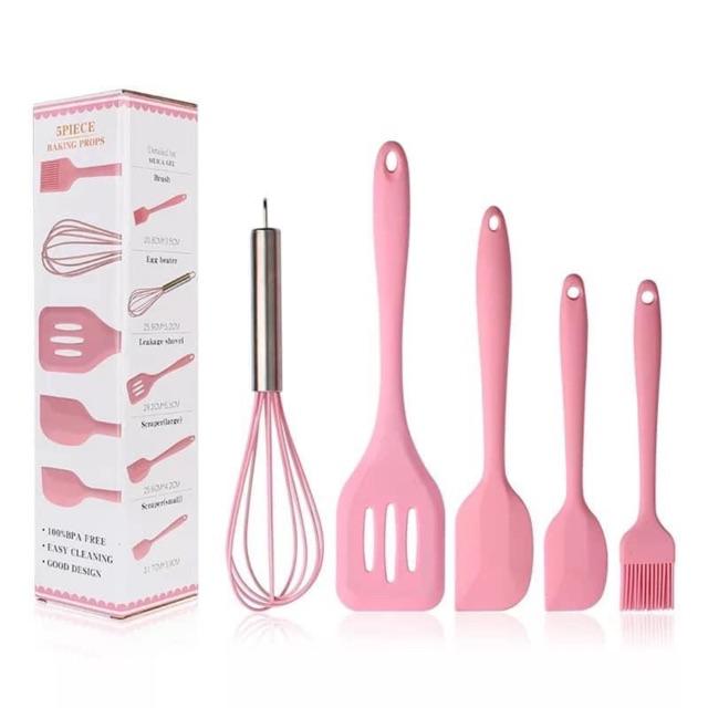 Bộ dụng cụ làm bánh silicone/ Bộ chổi phới 5 chi tiết