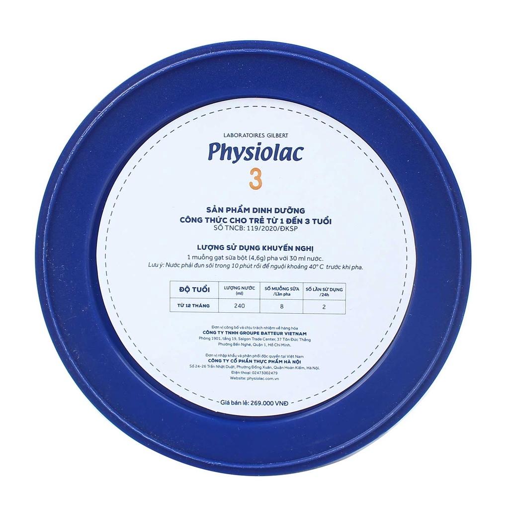 Sữa bột Physiolac số 3 400g New cho bé từ 1-3 tuổi