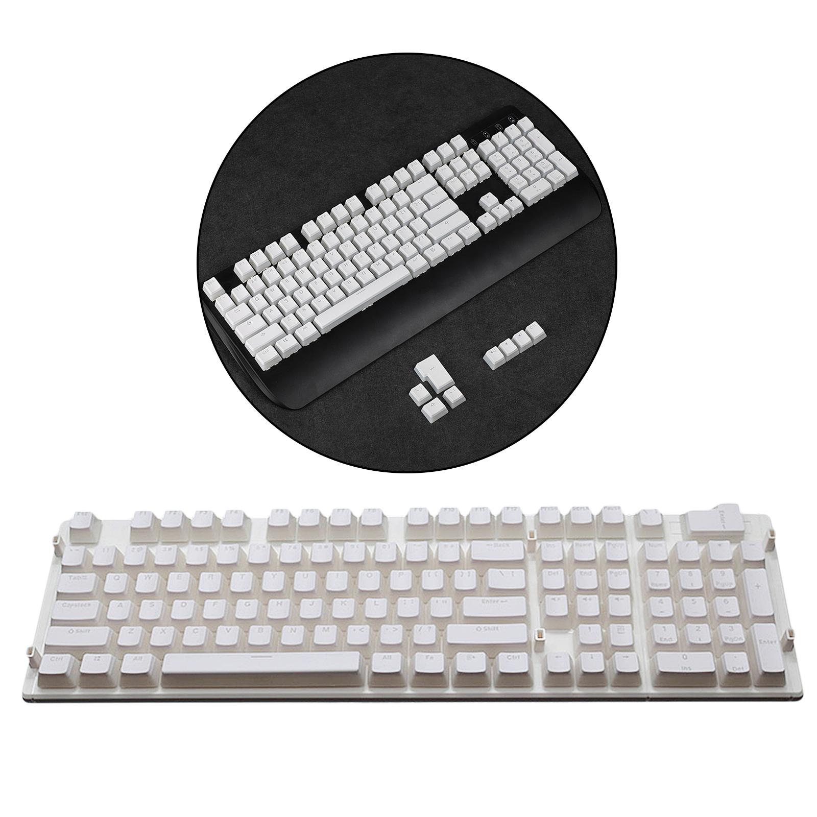 108 Keys Keycaps Double Shot PBT Pudding Keycap Set DIY for Cherry MX RGB Mechanical Keyboard, show more dazzling RGB lamp effect.