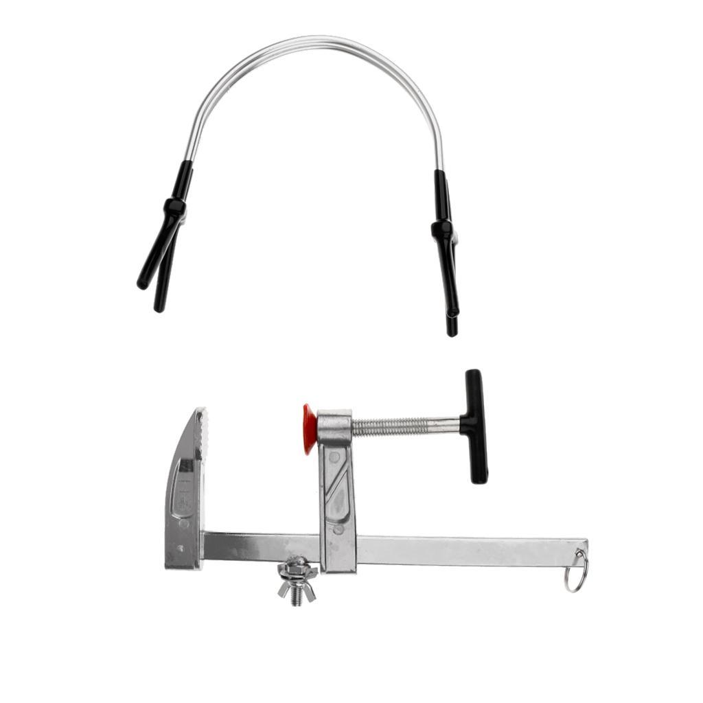 Adjustable Aluminium Alloy Raft Boat Fishing Rod Holder with Clamp Silver