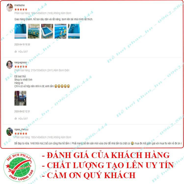 Bể bơi phao cho bé kích 1m8  và 2m1 - 3 Tầng, bể bơi bơm hơi có đáy chống trơn