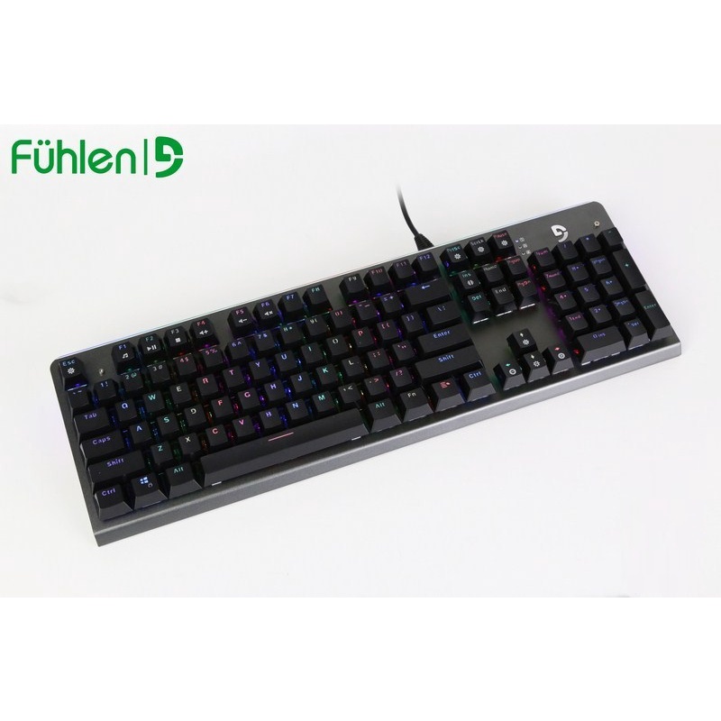 Bàn phím cơ gaming Fuhlen S Subverter đèn led RGB - Blue Switch Black - Chính hãng - Có tem Ninza chống hàng giả- Hàng Chính Hãng