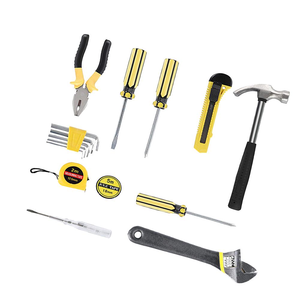 15-Piece Tool Set - General Household Hand Tool Kit with Plastic Toolbox Storage Case