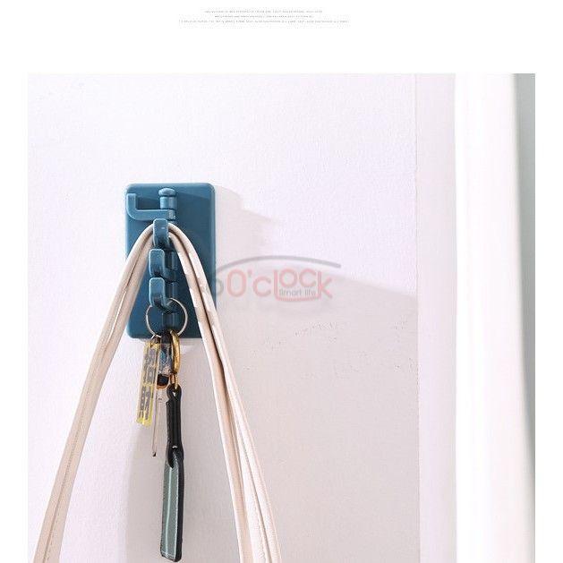 Móc Treo Đồ Dán Tường 4 Nhánh Xoay 180 Độ Hình Cây Thông