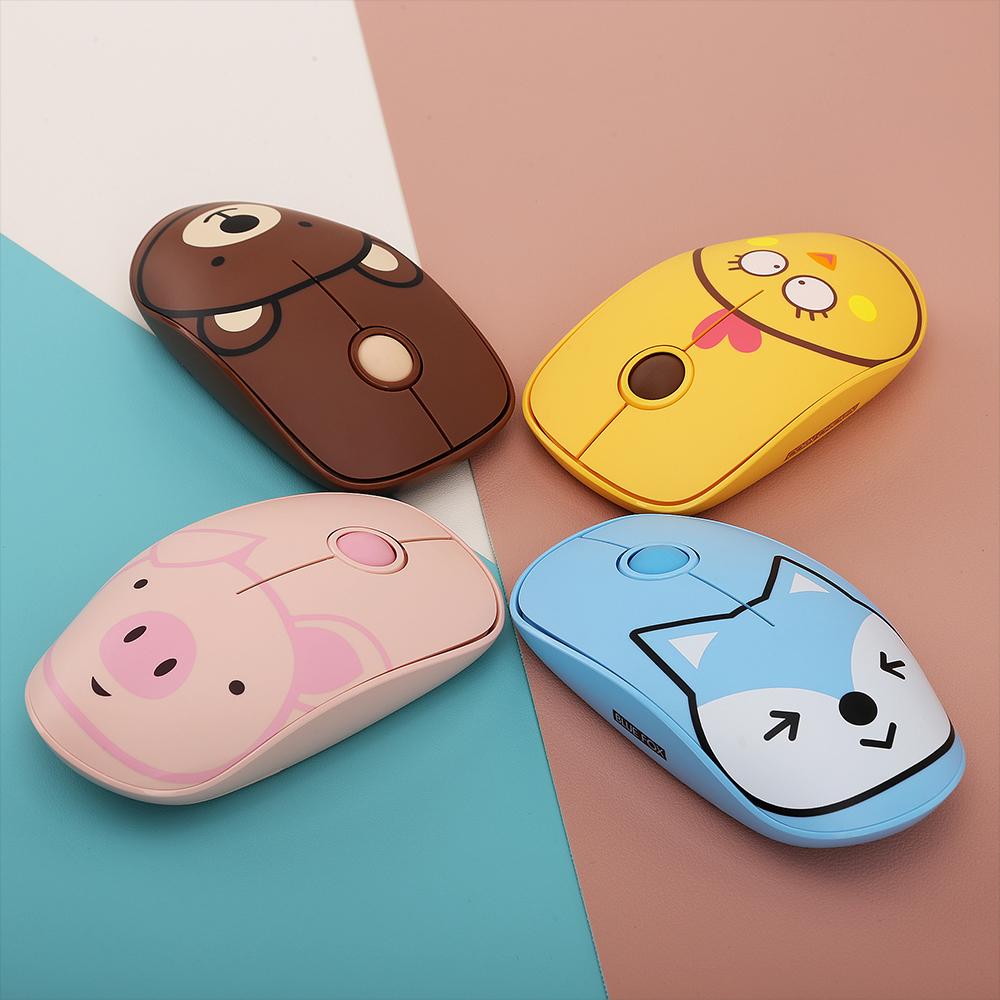 Chuột không dây FUDE E680 2.4G phong cách hoạt hình siêu dễ thương,có tấm lót chuột