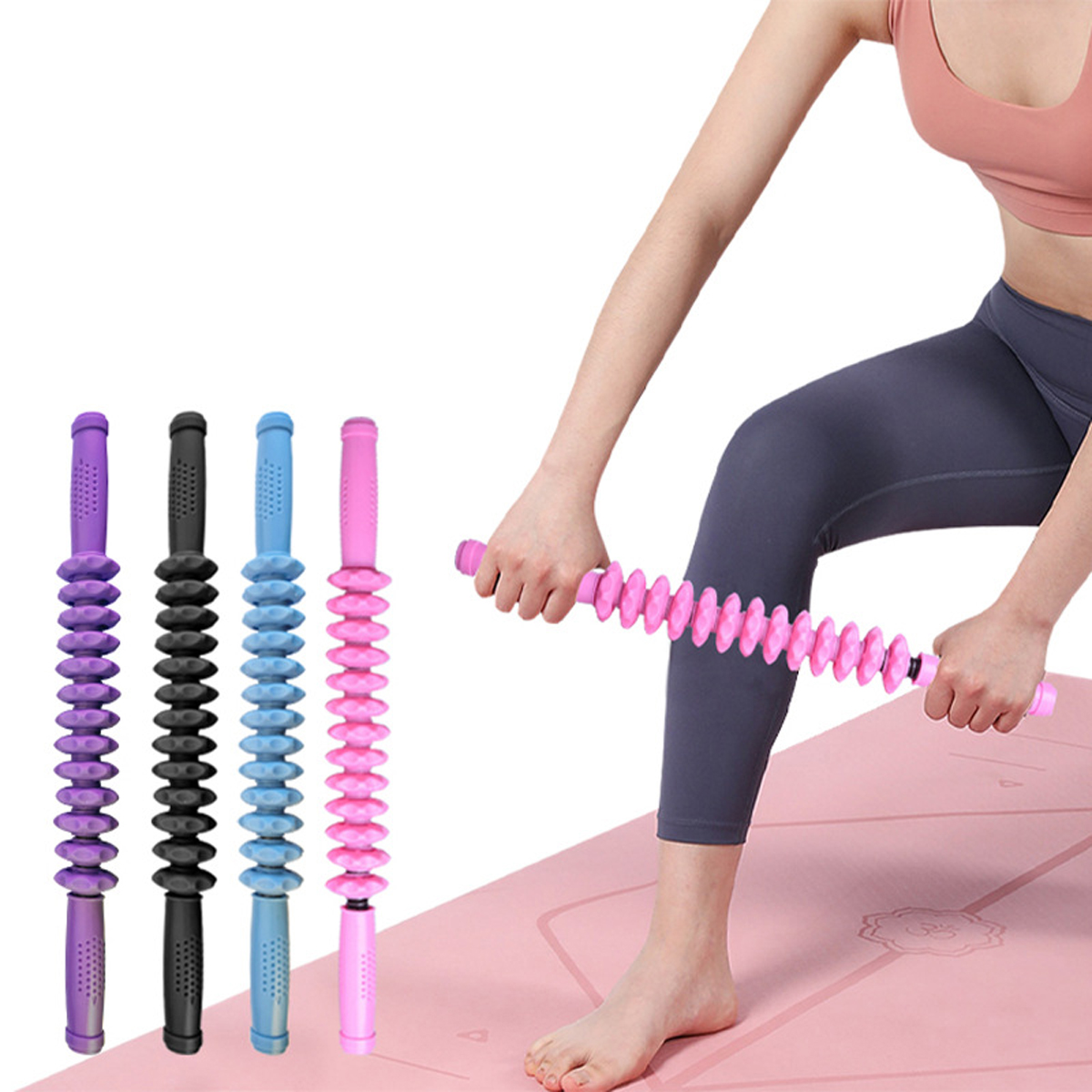 Gậy masage tích hợp tập tay lõi lò xo đàn hồi cao cấp hỗ trợ trong các bài tập masage toàn thân giảm stress luyện tập cơ dễ dàng sử dụng