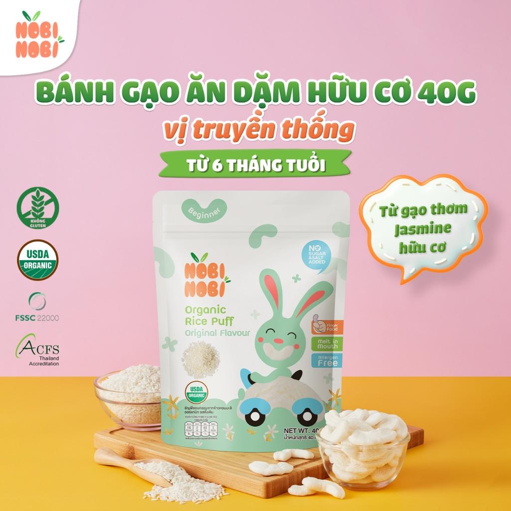 Bánh gạo ăn dặm hữu cơ cho bé Nobi Nobi vị truyền thống 40g (Từ 6 tháng tuổi), Bánh ăn dặm cho bé