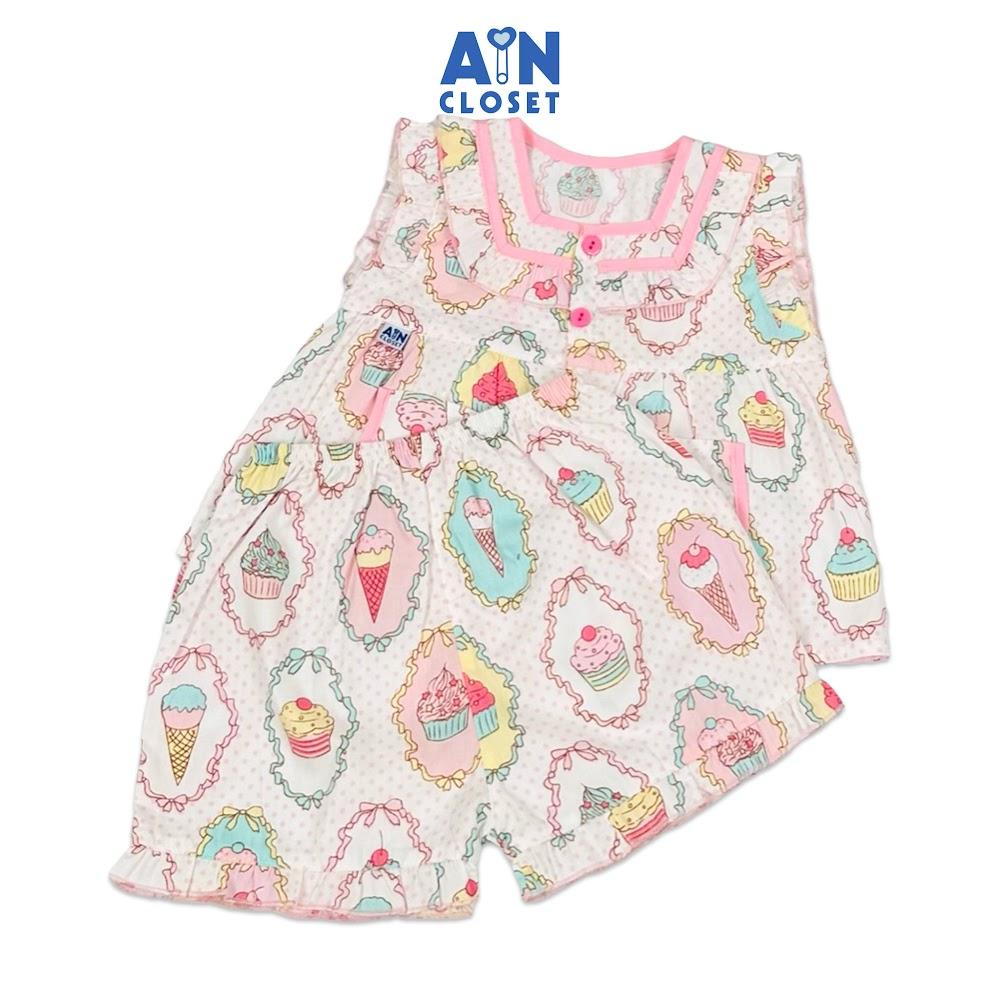 Bộ quần áo Ngắn bé gái họa tiết Bing Chilling hồng cotton - AICDBGPB2FJZ - AIN Closet