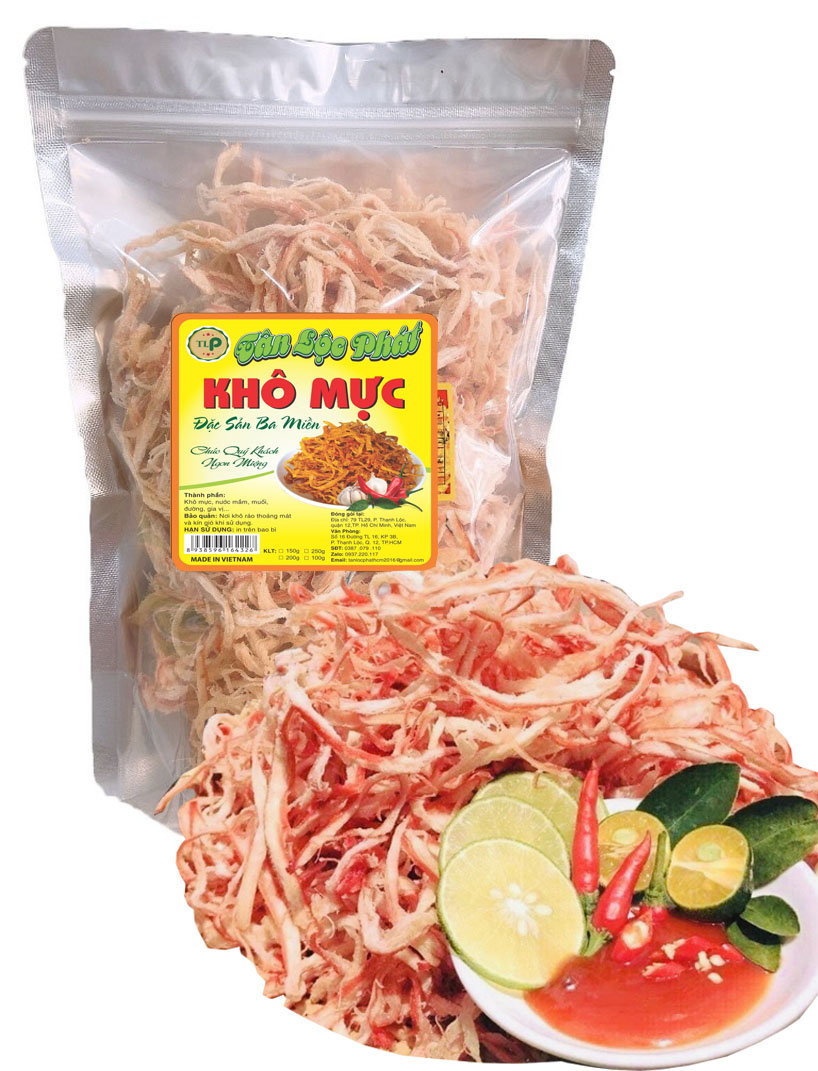 MỰC SỢI HẤP NƯỚC DỪA TÂN LỘC PHÁT COMBO 1KG - MỖI HŨ 500G