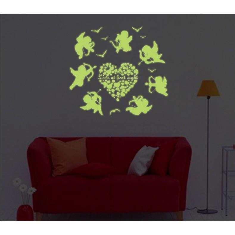 Decal trang trí tường Thần Tình Yêu - Dạ quang