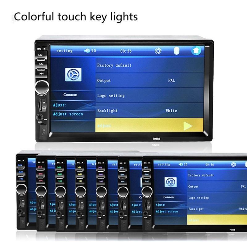 7018B 3rd 7 inch HD 2 DIN Xe hơi Bluetooth MP5 Player Hỗ trợ kết nối điện thoại di động (Android & IOS MirrorLink)