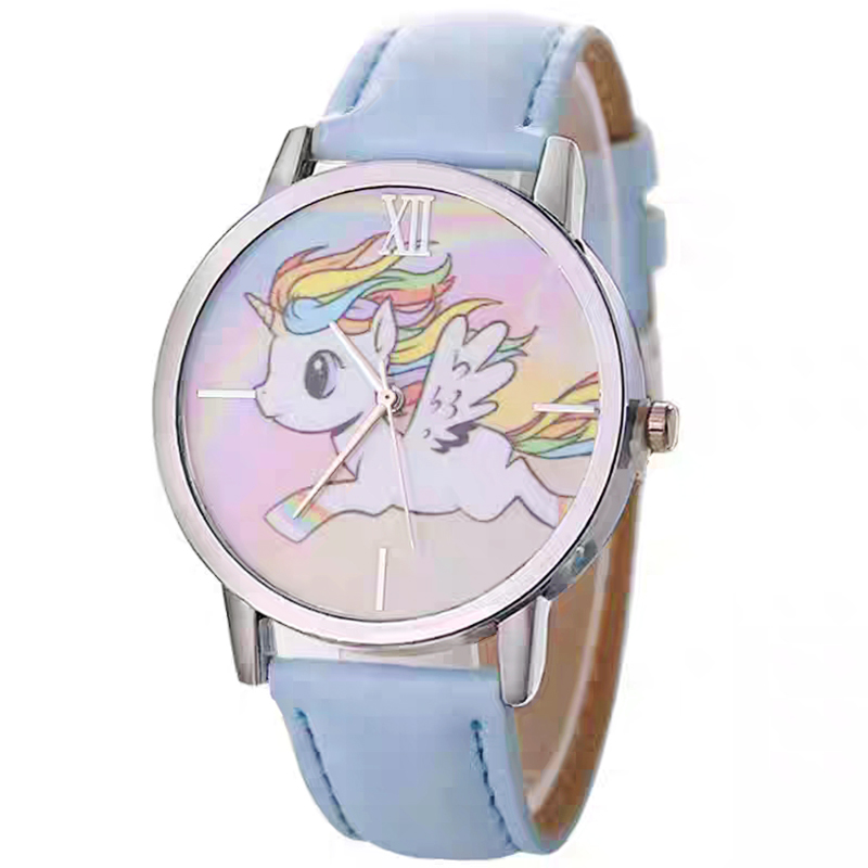 Đồng hồ đeo tay cho bé gái hình ngựa 1 sừng dây da cá tính  – DH006
