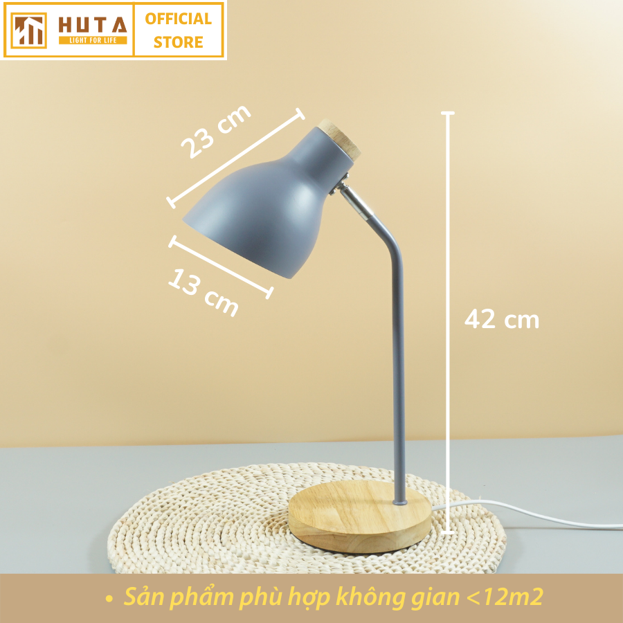 Đèn Học Để Bàn Đế Gỗ HUTA LVG1 Chống Cận, Vintage, Decor Trang Trí Bàn Học Bàn Làm Việc, Bóng Đèn Led Đổi Màu Tiết Kiệm Điện