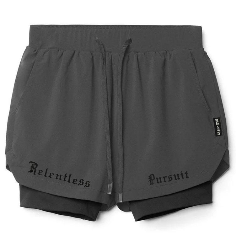 Quần short tập gym nam 2 lớp có túi trong Relentless Pursuit Z250 - L