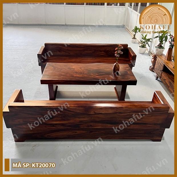 Bộ Sofa H Gỗ Me Tây Nguyên Tấm