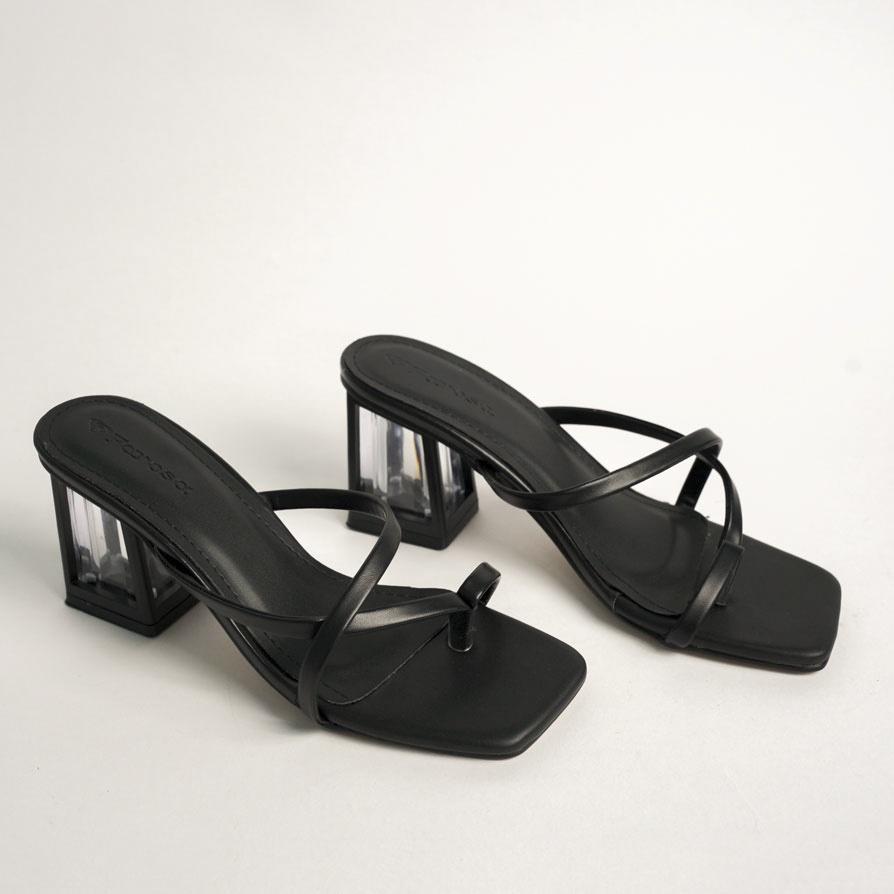 Giày sandal cao gót quai mảnh kẹp sỏ ngón FAROSA - V7 đế hộp vuông 7cm cực hót trend