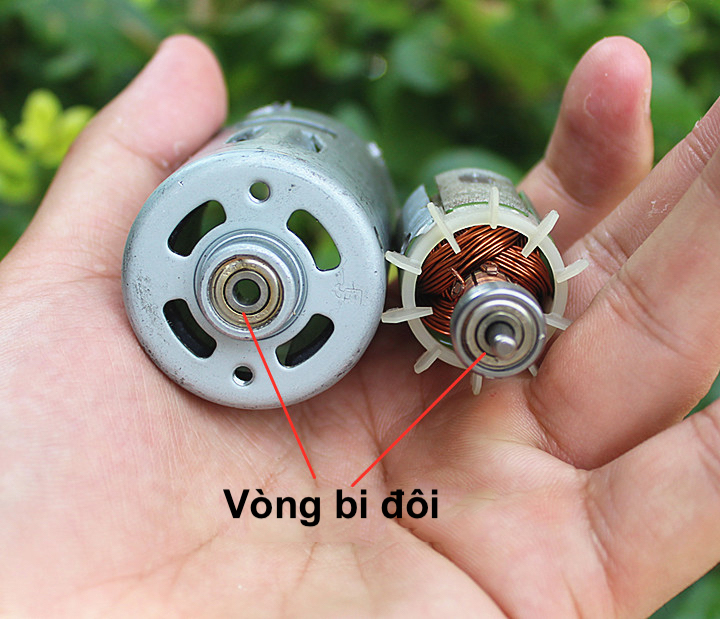 Động cơ motor mô tơ mini 545 vòng bi đôi tốc độ cao 20000 RPM 6V-15V DC - LK0115