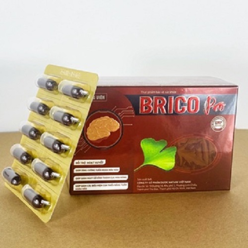 Hoạt Huyết Dưỡng Não BRICO PRO Hỗ Trợ Hoạt Huyết, Tăng Cường Tuần Hoàn Máu Não - Hộp 30 Viên