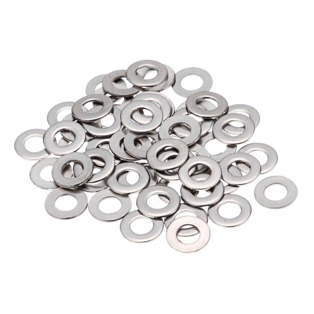 2x 50pcs/pack Stainless Steel Flat Washers Insulation Gaskets /M5/M6/M8/M10/M12