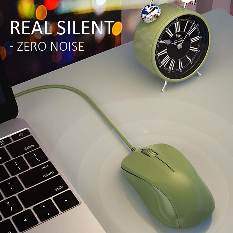 Chuột Có Dây Nhiều Màu Sắc Dễ Thương Màu Vàng Hồng Silent Chuột 1200 DPI Công Thái Quang Di Động Cho Laptop Macbook Laptop