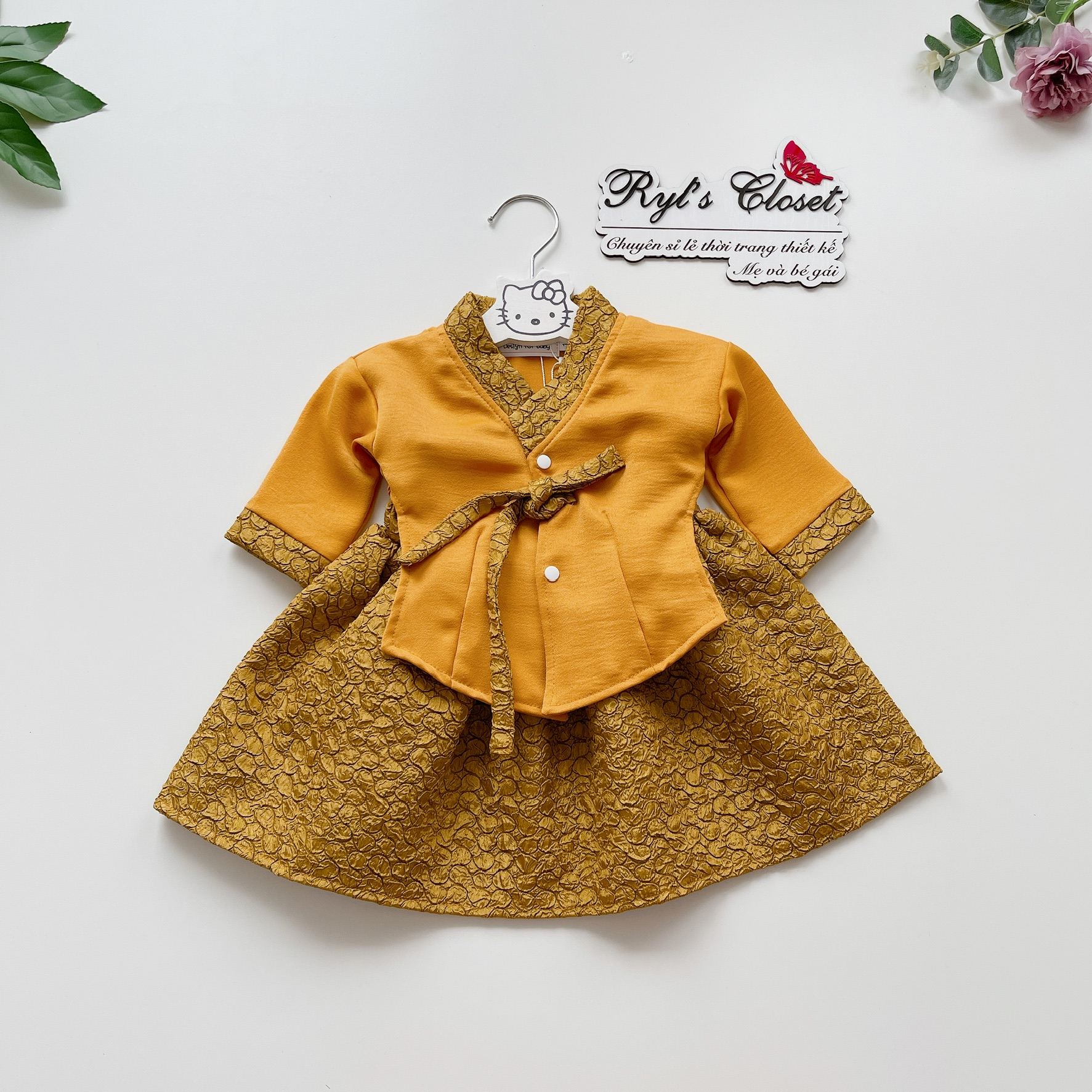 Sét Váy Hanbok Rời Cho Bé Gái 3 Đến 18kg, Đầm Bé Gái Chất Lụa Ướt Mềm Mát