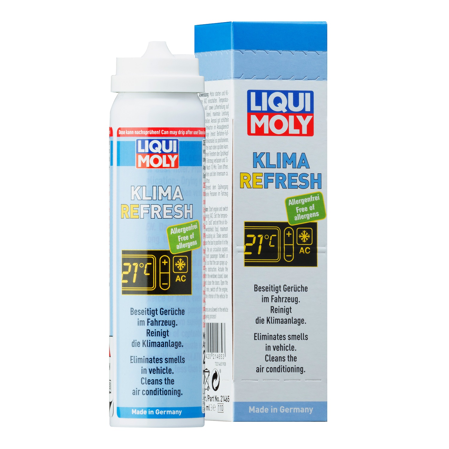 Chai xịt khử mùi và khử trùng máy lạnh Liqui Moly 20000 - Tặng kèm 1 khăn lau chuyên dụng 3M màu ngẫu nhiên