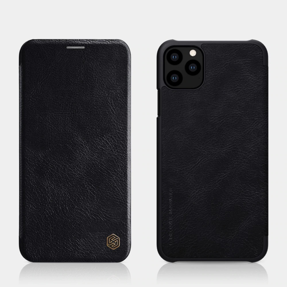 Bao case da cho iPhone 11 Pro Max hiệu Nillkin Qin có ngăn đựng thẻ, thiết kế tinh xảo - Hàng chính hãng