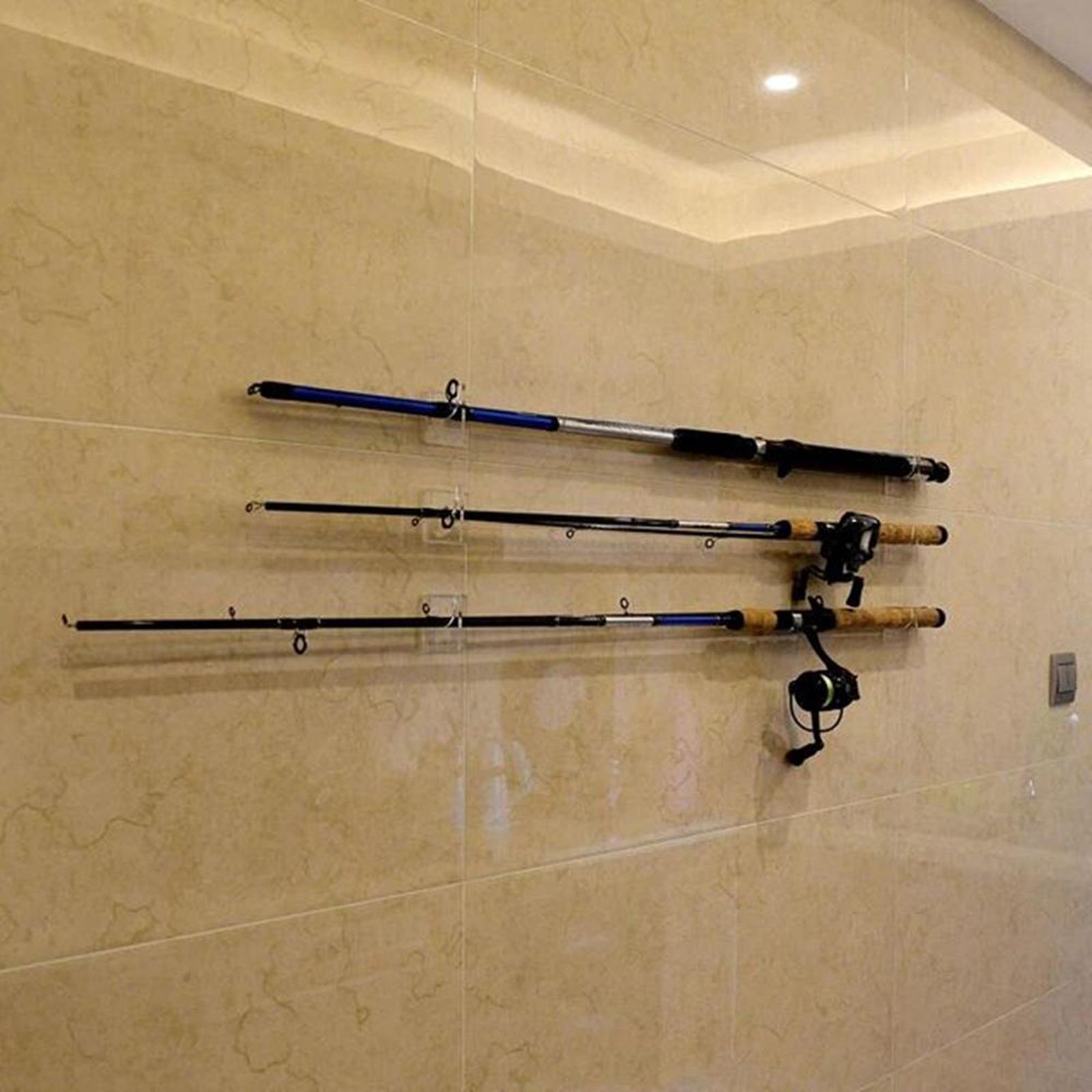Fishing Rod Holder Wall Bracket Ceiling Rack Clear for Garage Cabin Basement